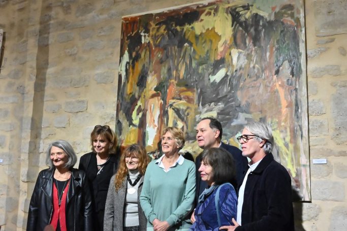 Les exposants avec Monsieur le Maire et la présidente de la SdA