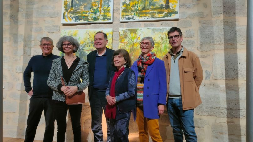 Les exposants avec Monsieur le Maire